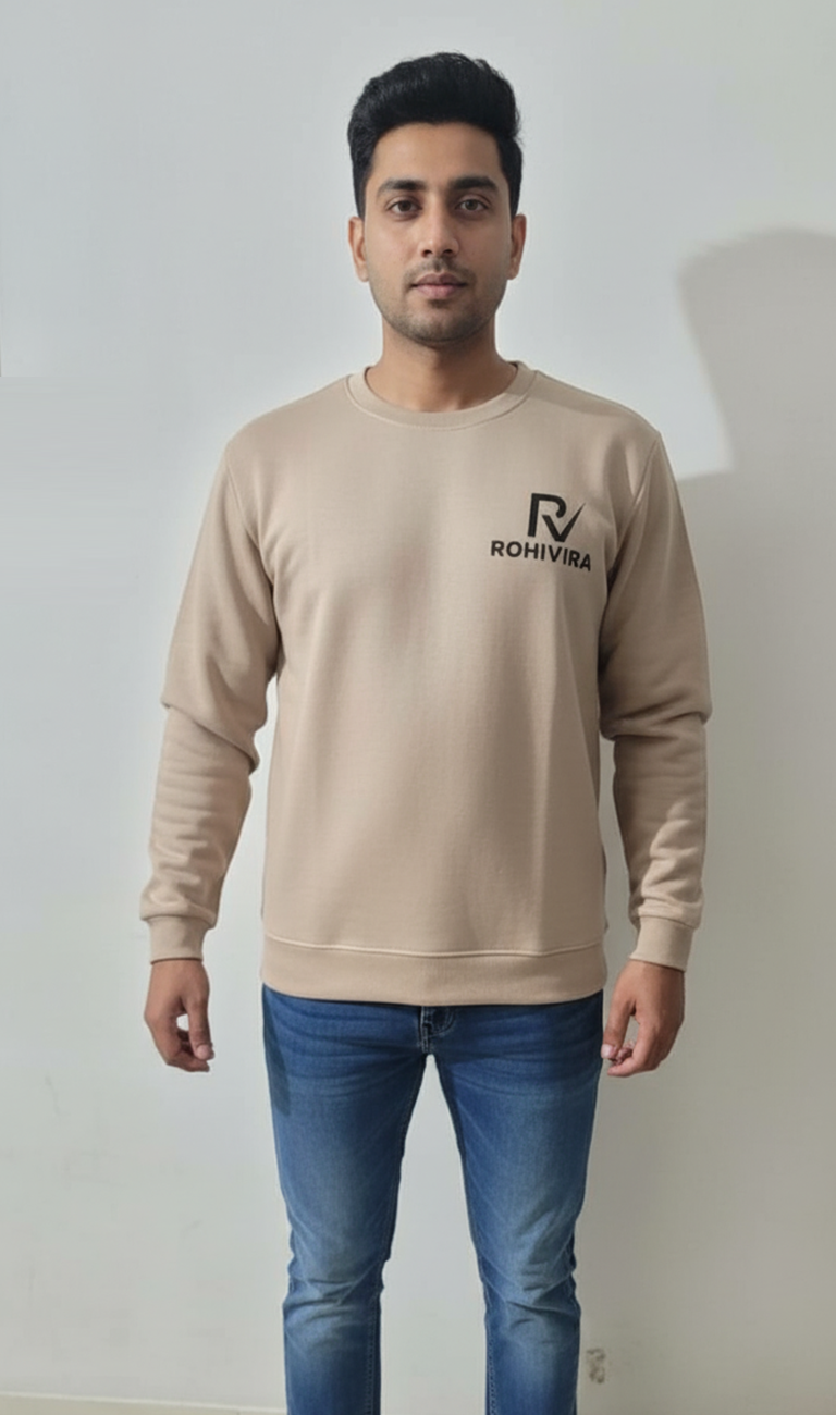 Beige Crewneck Sweatshirt