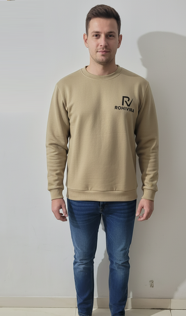 Sand Beige Crewneck Sweatshirt