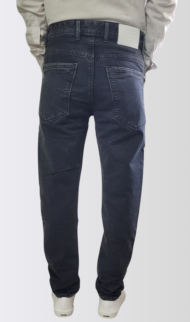 Men’s Charcoal Grey Slim Fit Stretch Jeans - Image 3