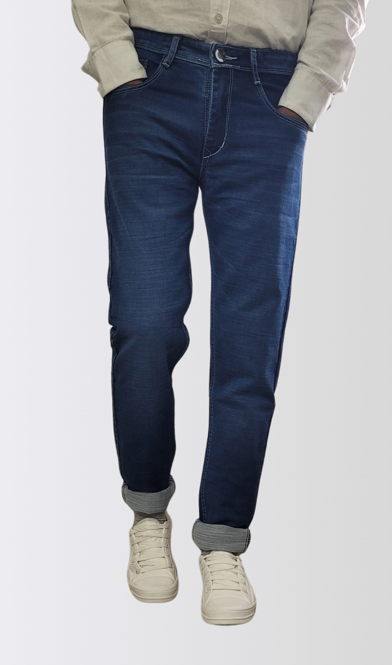 Men’s Indigo Blue Slim Fit Denim Jeans - Image 3