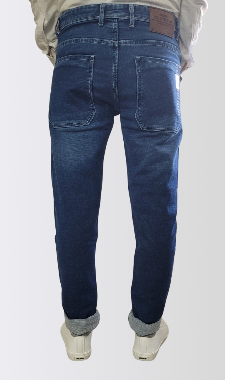 Men’s Indigo Blue Slim Fit Denim Jeans - Image 2