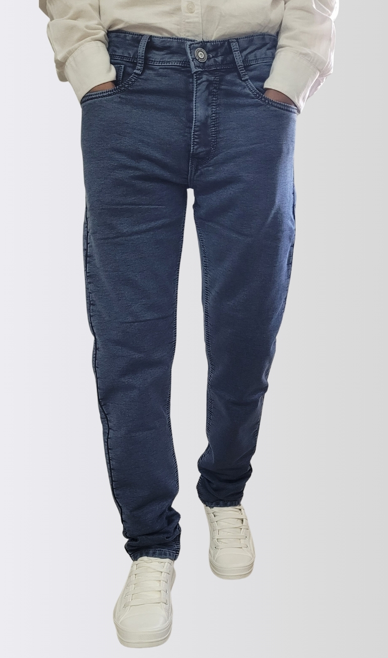Men’s Navy Blue Tapered Fit Denim Jeans