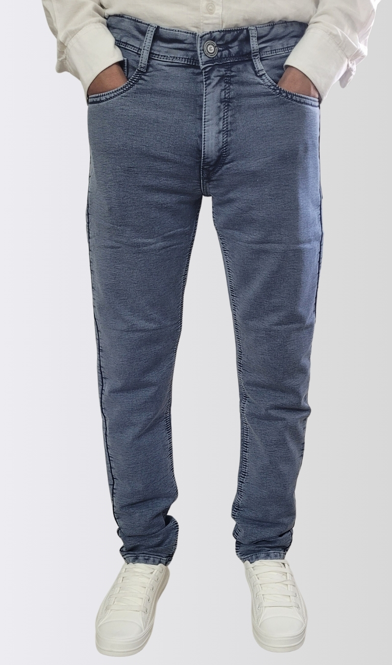 Men’s Steel Grey Slim Fit Casual Jeans - Image 2
