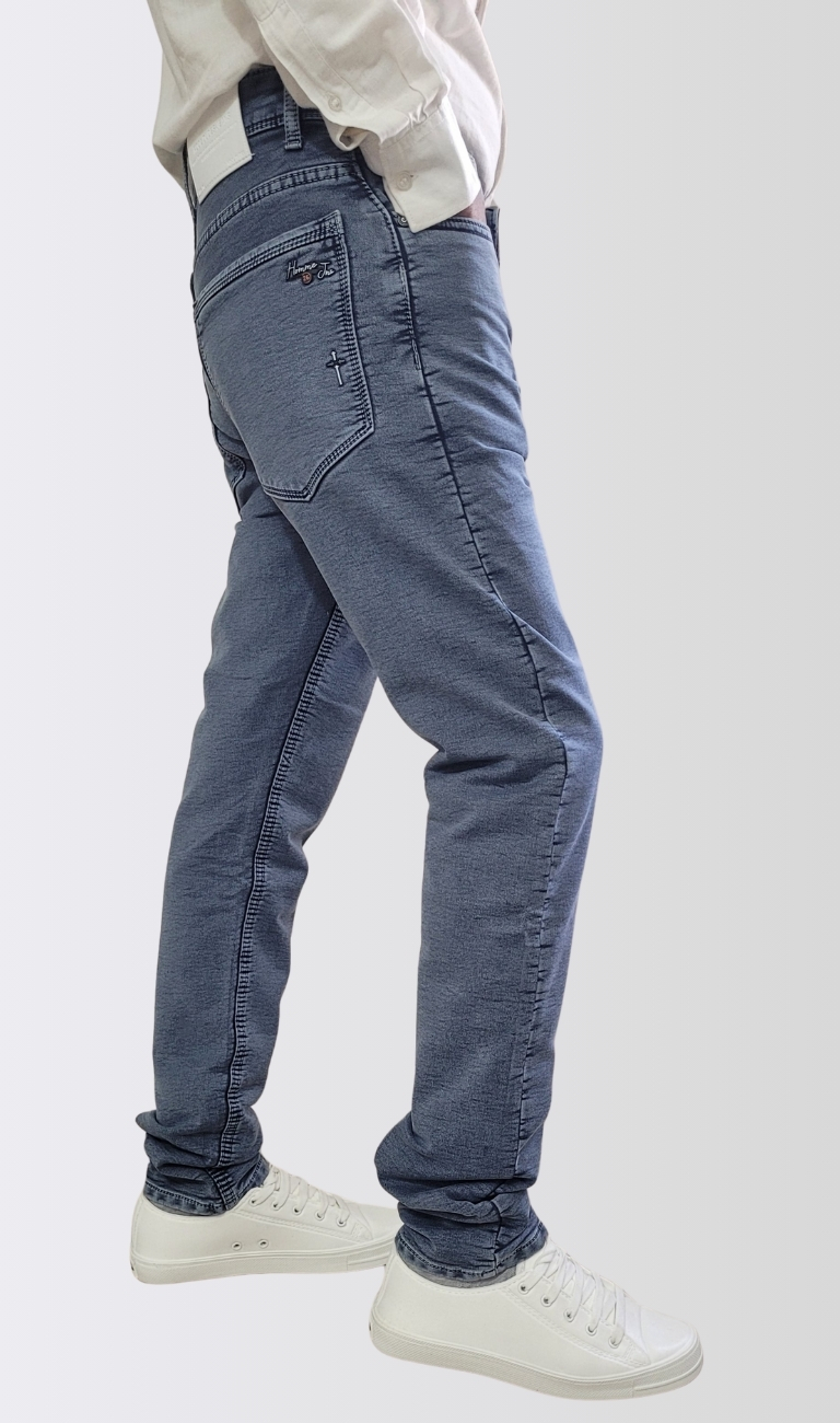 Men’s Steel Grey Slim Fit Casual Jeans - Image 3