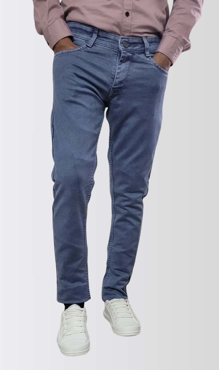 Men Slim Low Rise Blue Jeans