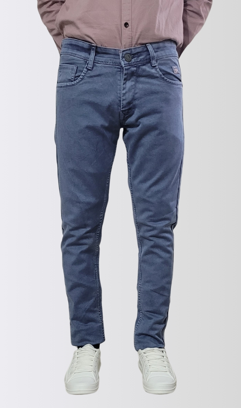 Men Slim Low Rise Blue Jeans - Image 2