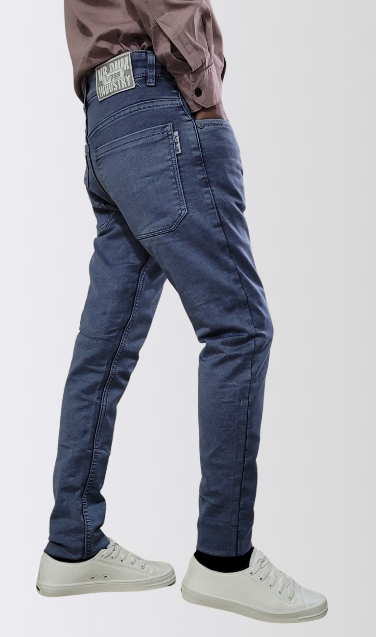 Men Slim Low Rise Blue Jeans - Image 3