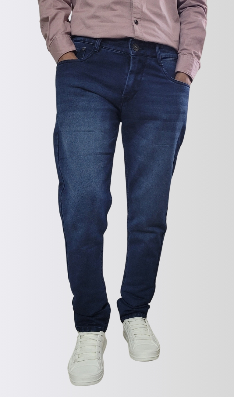 Men Slim Mid Rise Blue Jeans