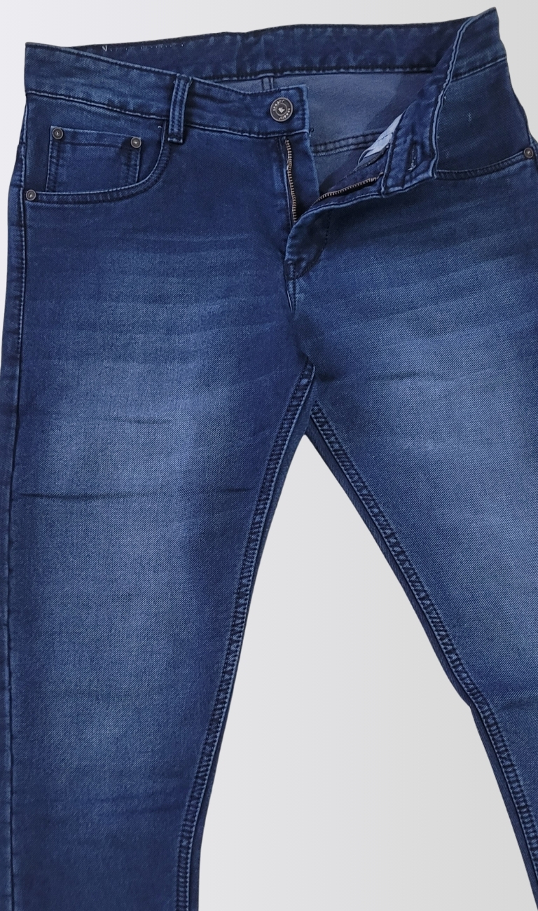 Men Slim Mid Rise Blue Jeans - Image 3