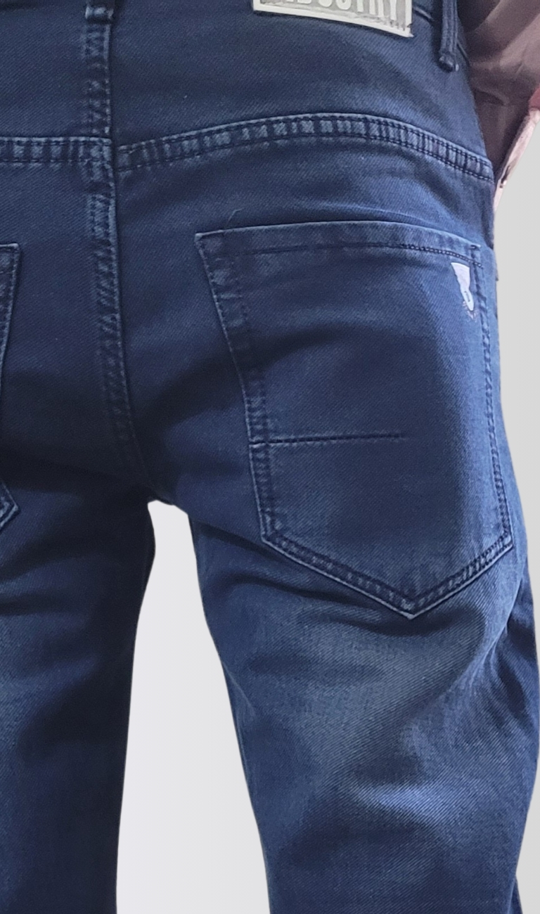 Men Slim Mid Rise Blue Jeans - Image 4