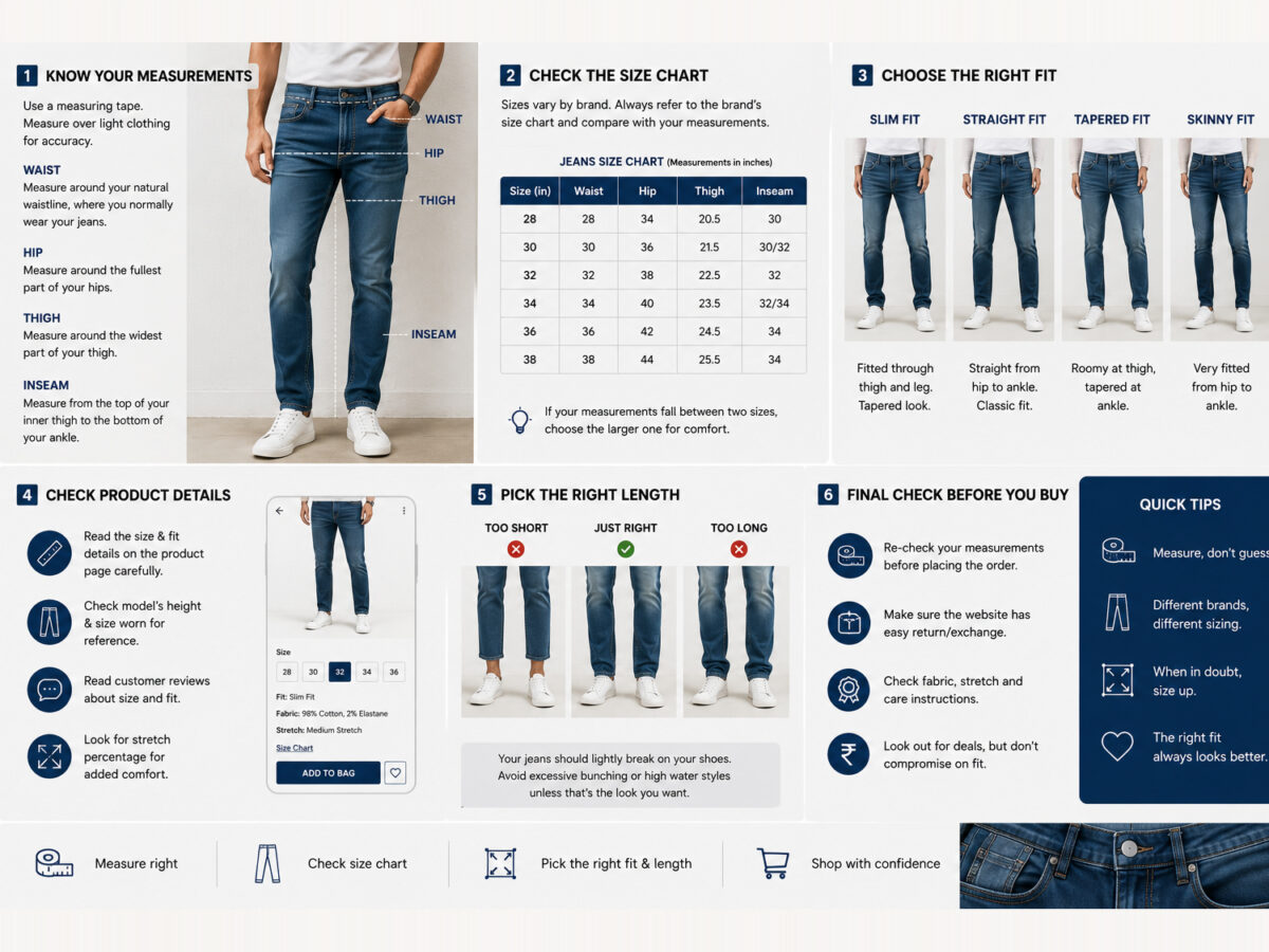 How to Find the Perfect Jeans Size Online — Men’s Guide India