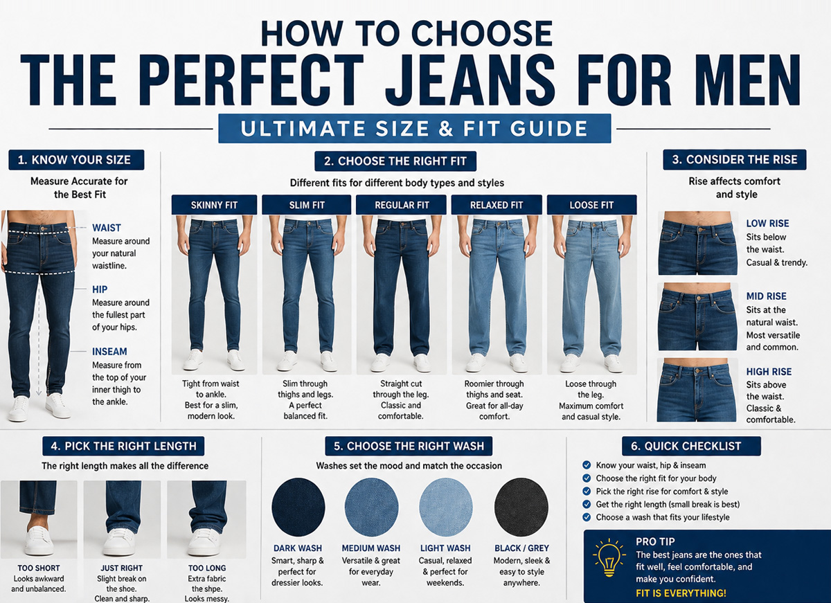 How to Choose the Perfect Jeans for Men – Ultimate Size & Fit Guide