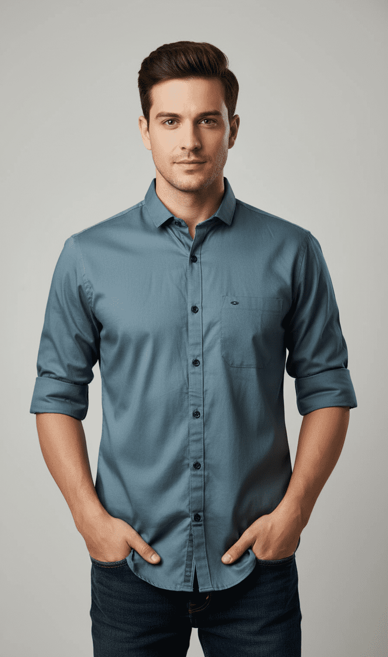 Men’s Classic Slim-Fit Casual Shirt