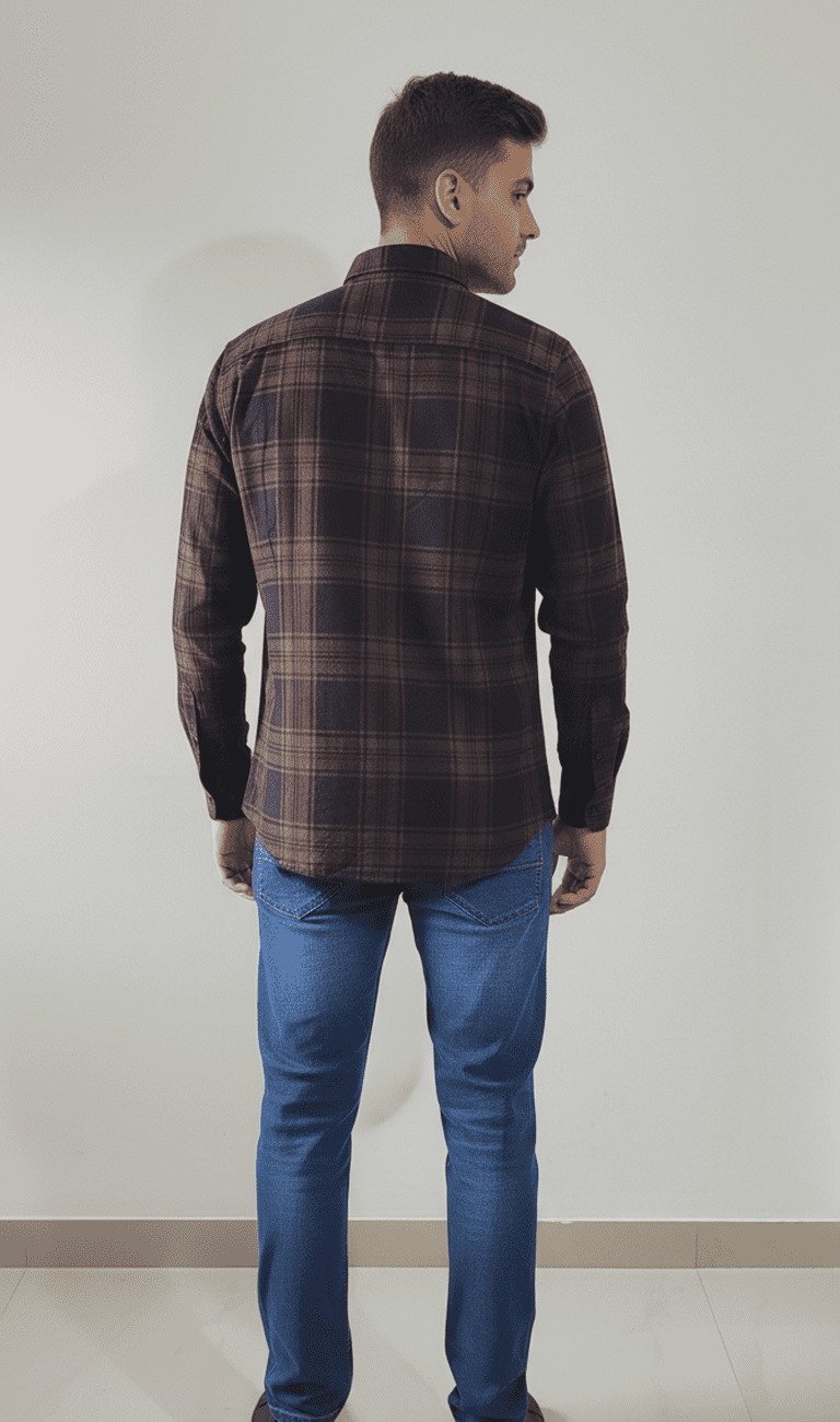 Black & Grey Shade and Desaturated Dark Red Checks Casual Shirt - Image 2