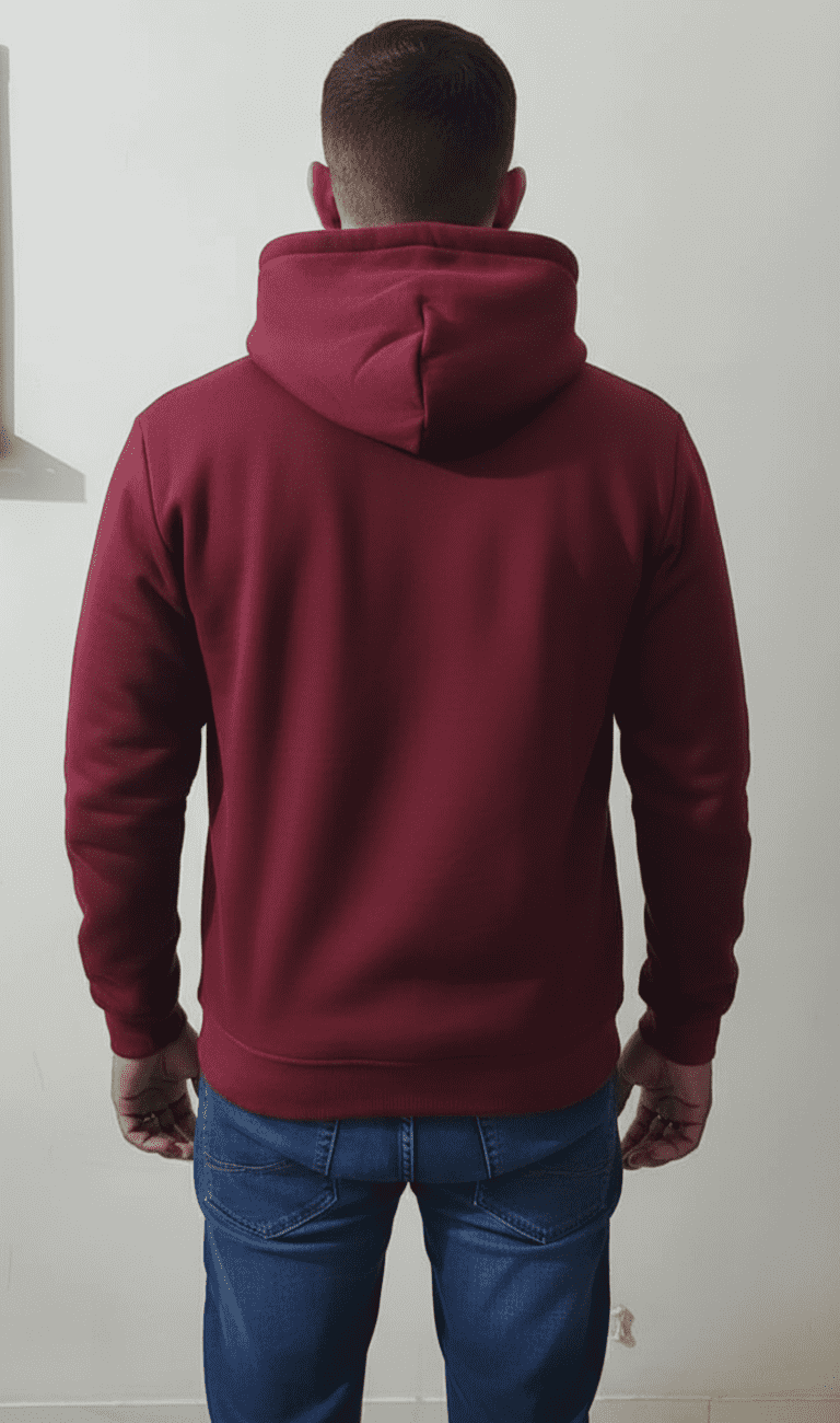 Maroon PC Fleece Hooded Sweatshirt - Image 2