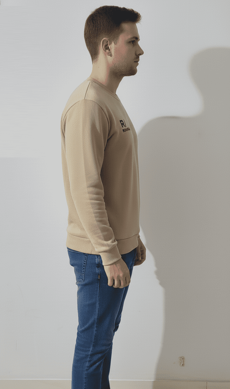 Sand Beige Crewneck Sweatshirt - Image 3