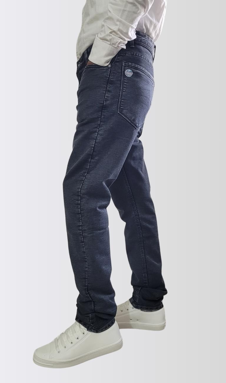 Men’s Charcoal Grey Slim Fit Stretch Jeans - Image 4