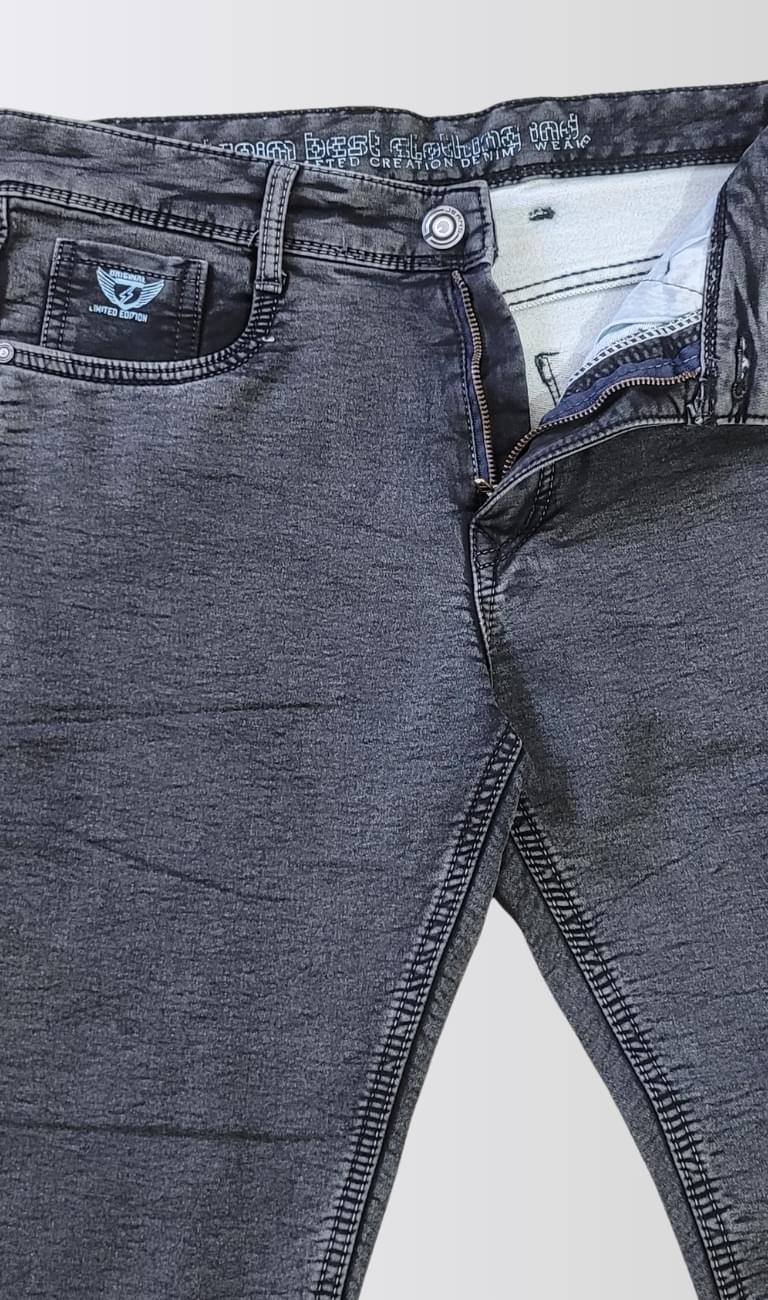 Men’s Charcoal Grey Slim Fit Stretch Jeans - Image 5