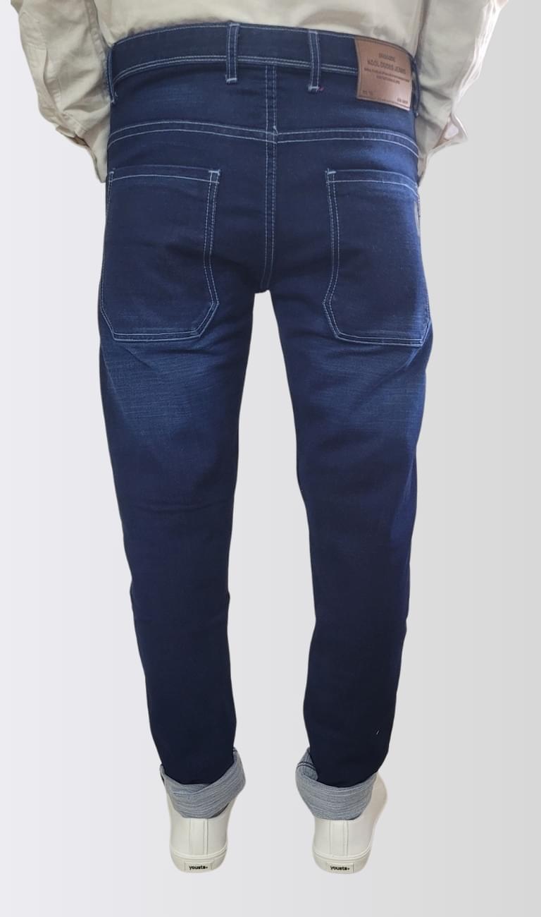 Men’s Dark Blue Slim Fit Denim Jeans - Image 3