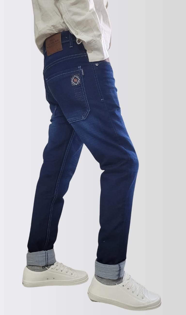 Men’s Dark Blue Slim Fit Denim Jeans - Image 4