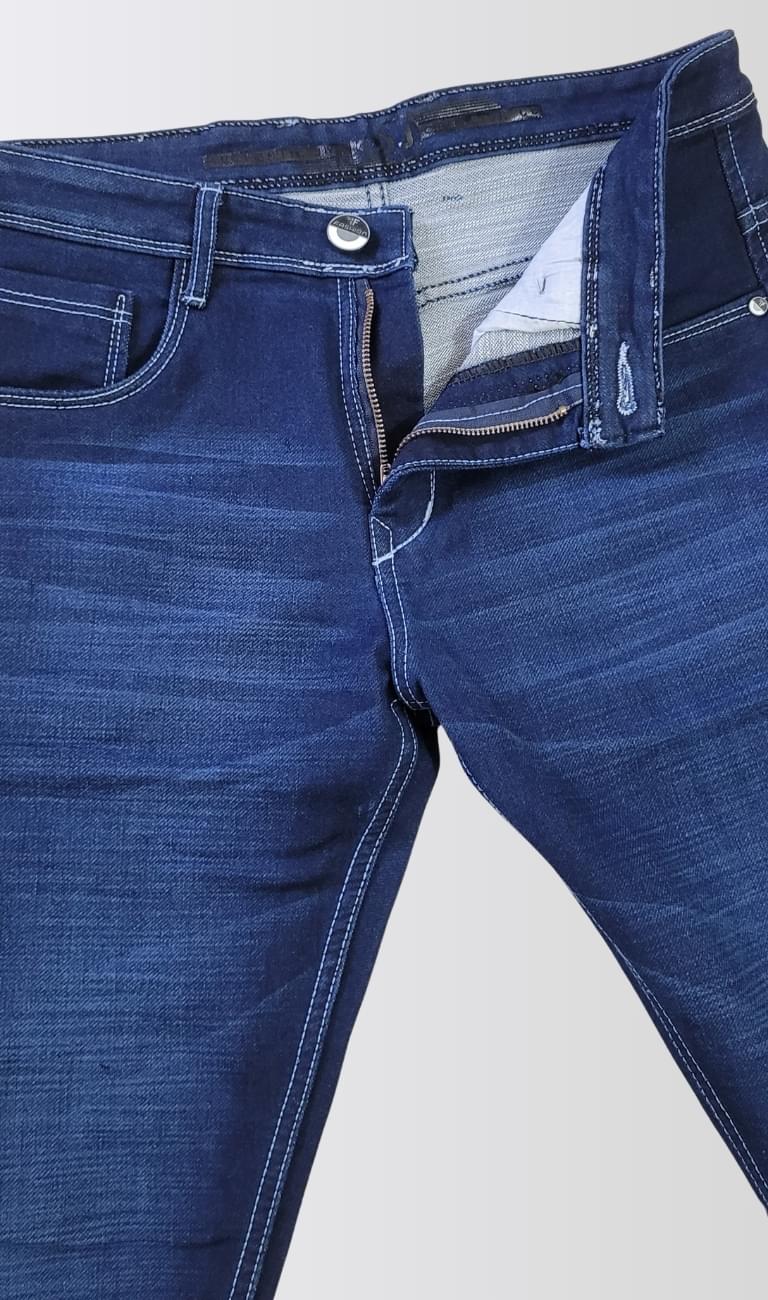 Men’s Dark Blue Slim Fit Denim Jeans - Image 5